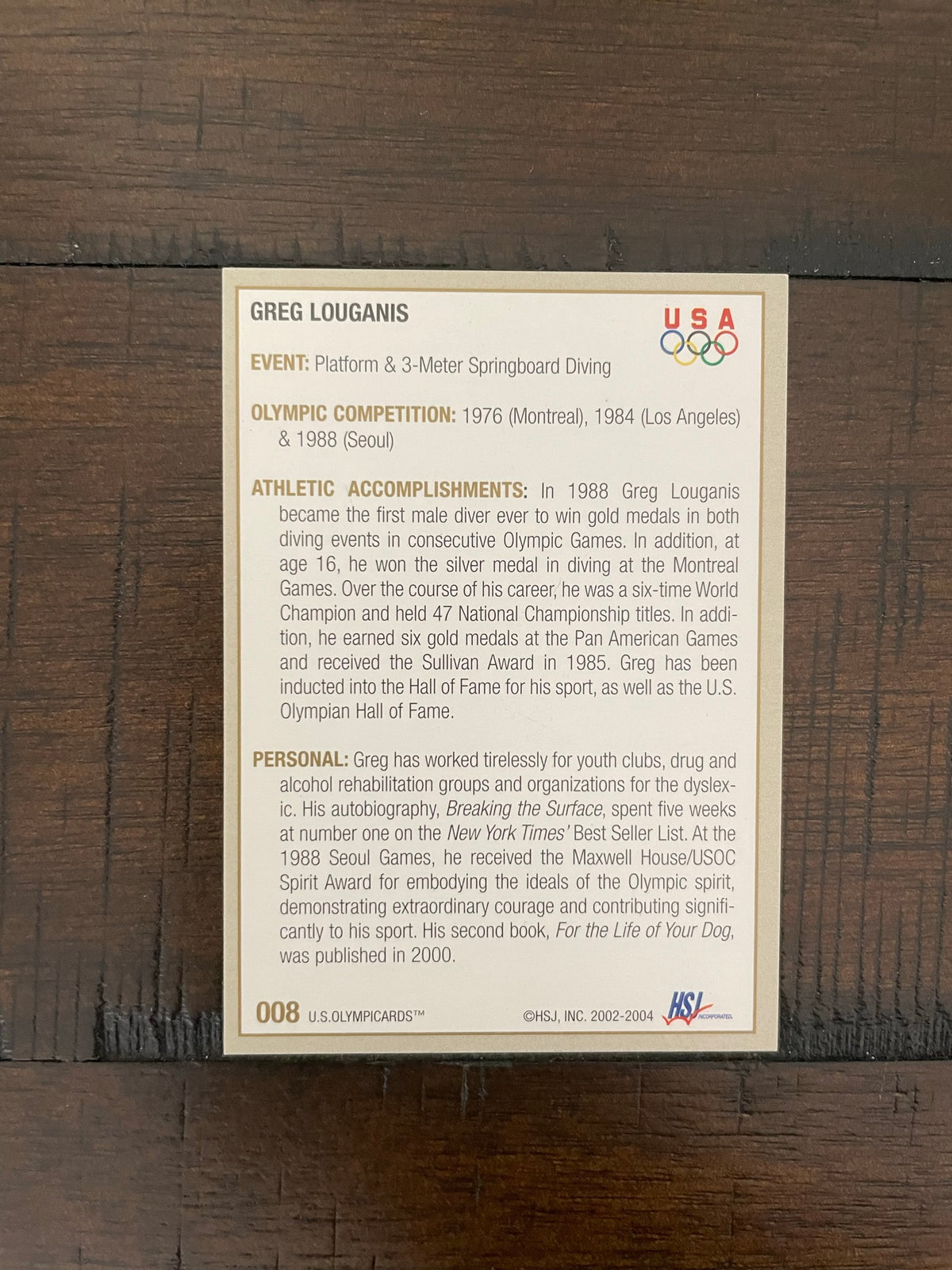 Autographed Trading Card, Olympian Heroes